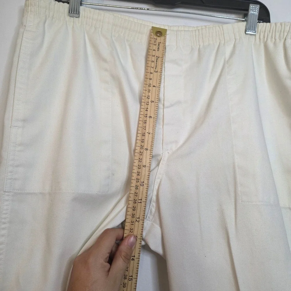 Vintage Levis 518 White Work Pants Mens Large Elastic Waist Made in USA 1984